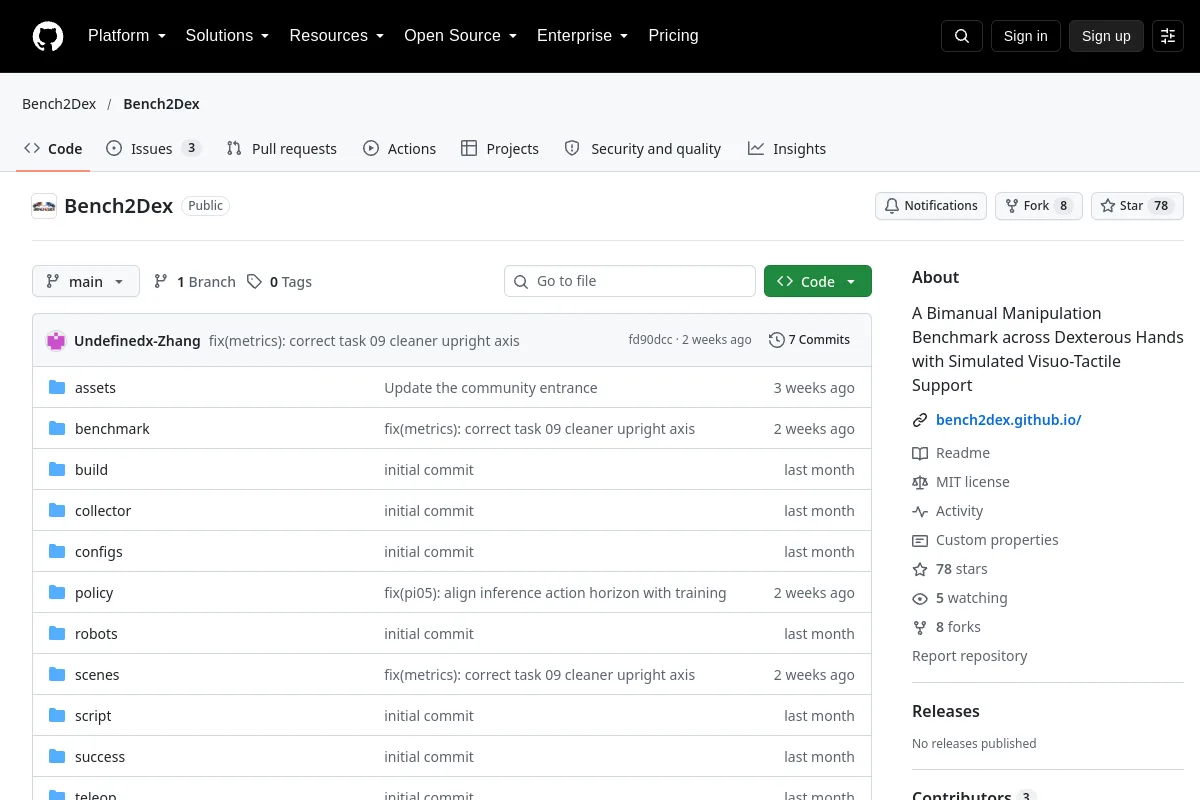 Bench2Dex · Bench2Dex website or repository screenshot