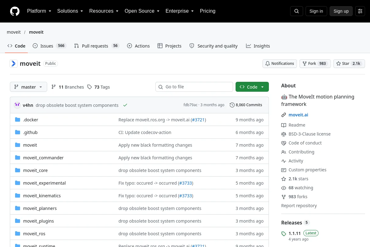 moveit · moveit website or repository screenshot