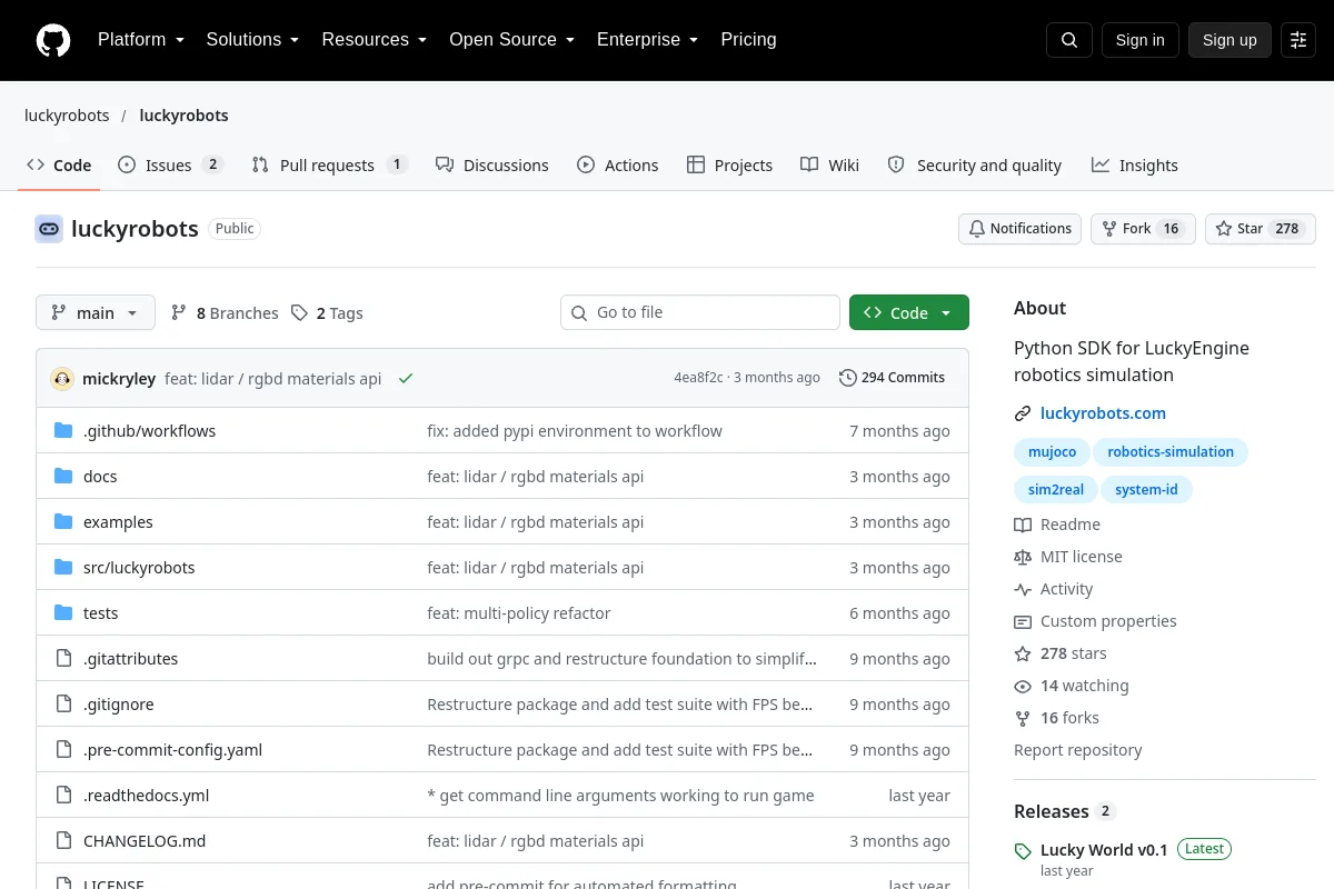 luckyrobots · luckyrobots resource page screenshot