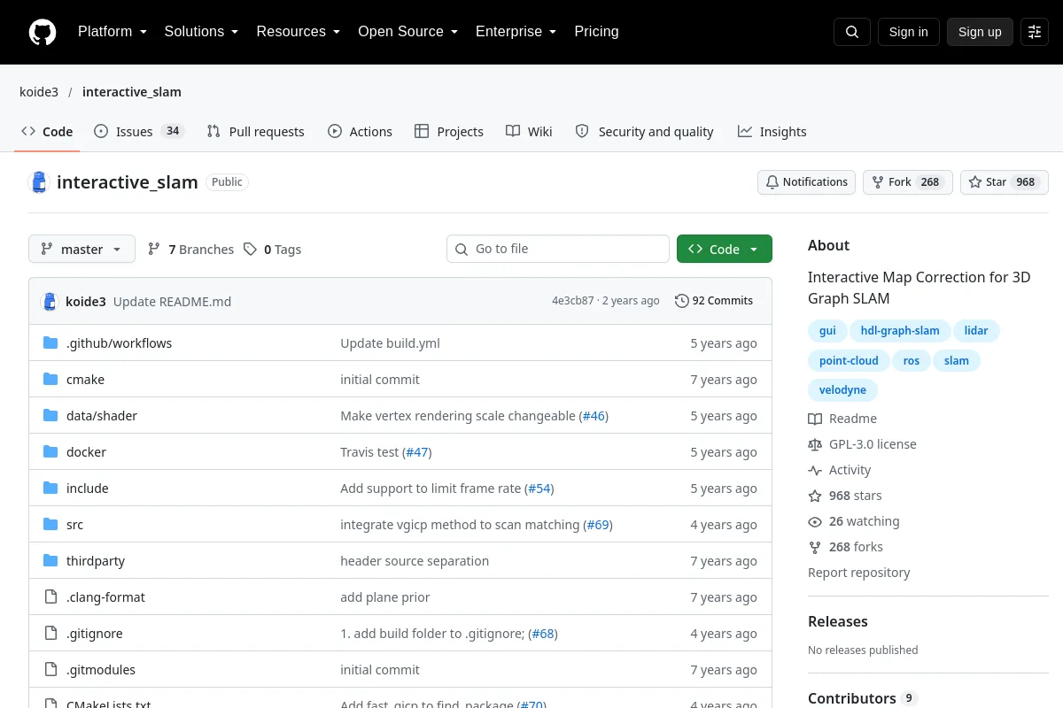 interactive_slam · koide3 website or repository screenshot