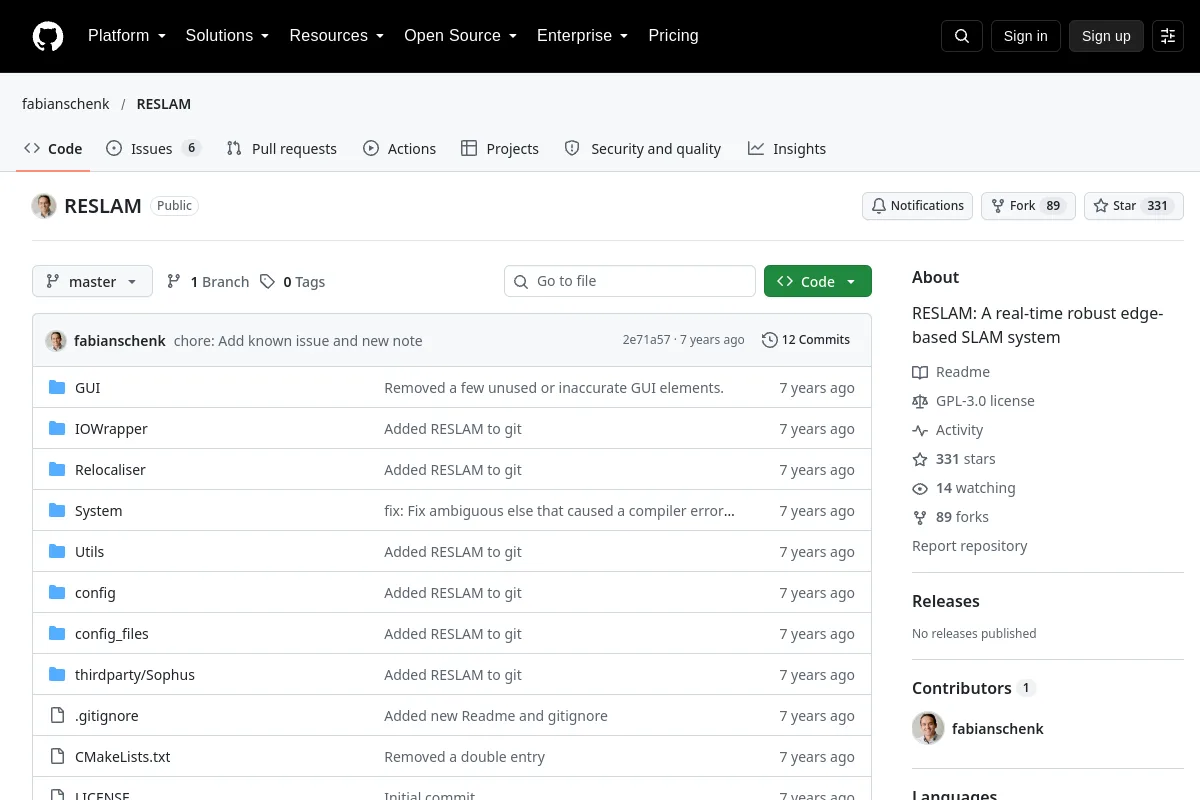 RESLAM · fabianschenk resource page screenshot